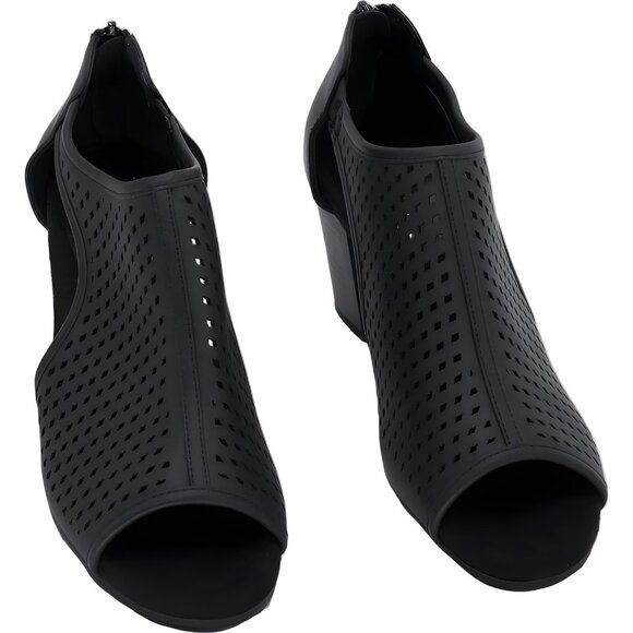 Easy Street Amiri Block Heel Peep Toe Sandals Black Women's US 10M - Picture 1 of 6